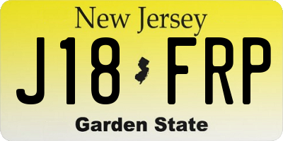 NJ license plate J18FRP