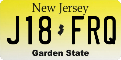 NJ license plate J18FRQ
