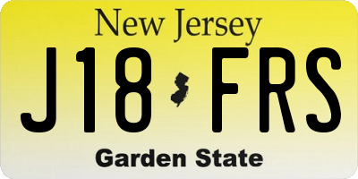 NJ license plate J18FRS