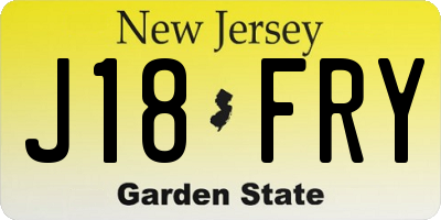 NJ license plate J18FRY