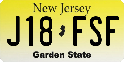 NJ license plate J18FSF