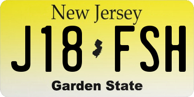 NJ license plate J18FSH