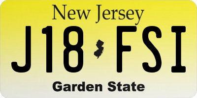 NJ license plate J18FSI