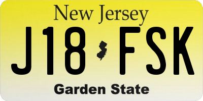 NJ license plate J18FSK