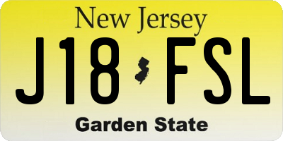 NJ license plate J18FSL
