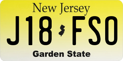 NJ license plate J18FSO