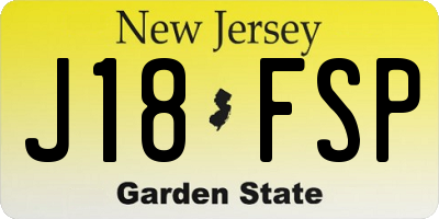 NJ license plate J18FSP