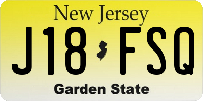 NJ license plate J18FSQ