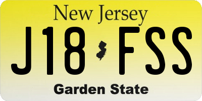 NJ license plate J18FSS
