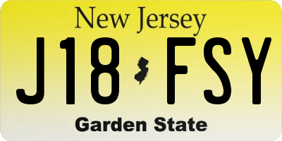 NJ license plate J18FSY