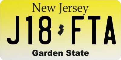 NJ license plate J18FTA