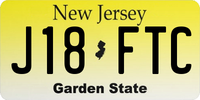 NJ license plate J18FTC