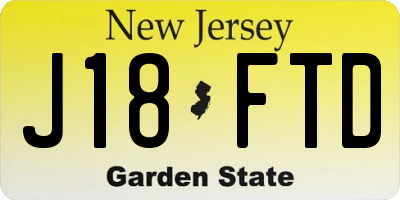 NJ license plate J18FTD