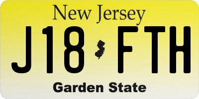 NJ license plate J18FTH