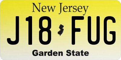 NJ license plate J18FUG