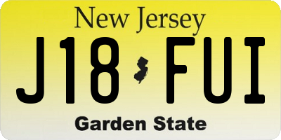 NJ license plate J18FUI