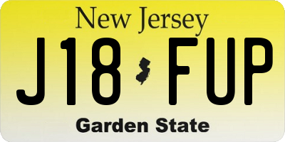 NJ license plate J18FUP