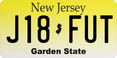 NJ license plate J18FUT
