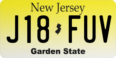 NJ license plate J18FUV