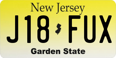 NJ license plate J18FUX