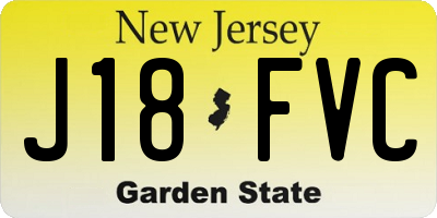 NJ license plate J18FVC