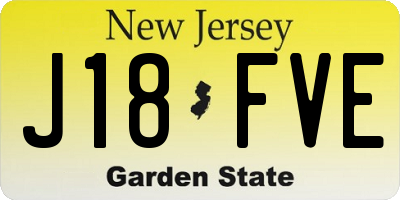 NJ license plate J18FVE
