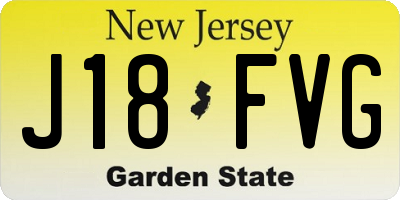 NJ license plate J18FVG