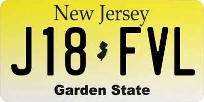 NJ license plate J18FVL