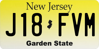 NJ license plate J18FVM