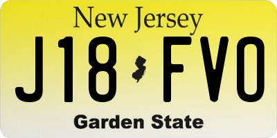 NJ license plate J18FVO