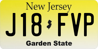 NJ license plate J18FVP