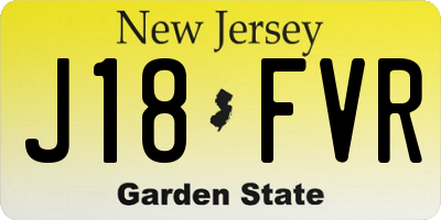 NJ license plate J18FVR