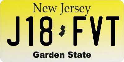 NJ license plate J18FVT