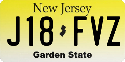 NJ license plate J18FVZ