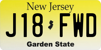 NJ license plate J18FWD