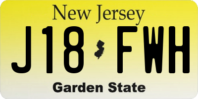 NJ license plate J18FWH