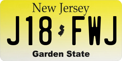 NJ license plate J18FWJ