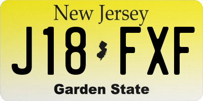 NJ license plate J18FXF