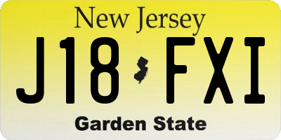 NJ license plate J18FXI