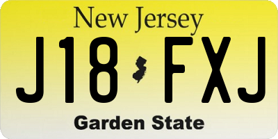 NJ license plate J18FXJ