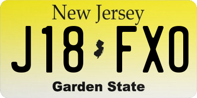 NJ license plate J18FXO