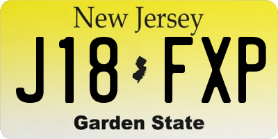 NJ license plate J18FXP