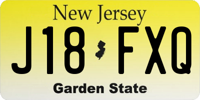 NJ license plate J18FXQ