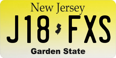 NJ license plate J18FXS