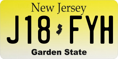 NJ license plate J18FYH