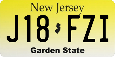 NJ license plate J18FZI
