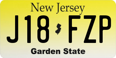 NJ license plate J18FZP