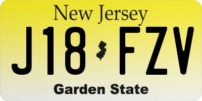 NJ license plate J18FZV