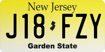 NJ license plate J18FZY