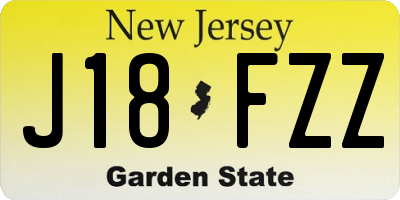 NJ license plate J18FZZ